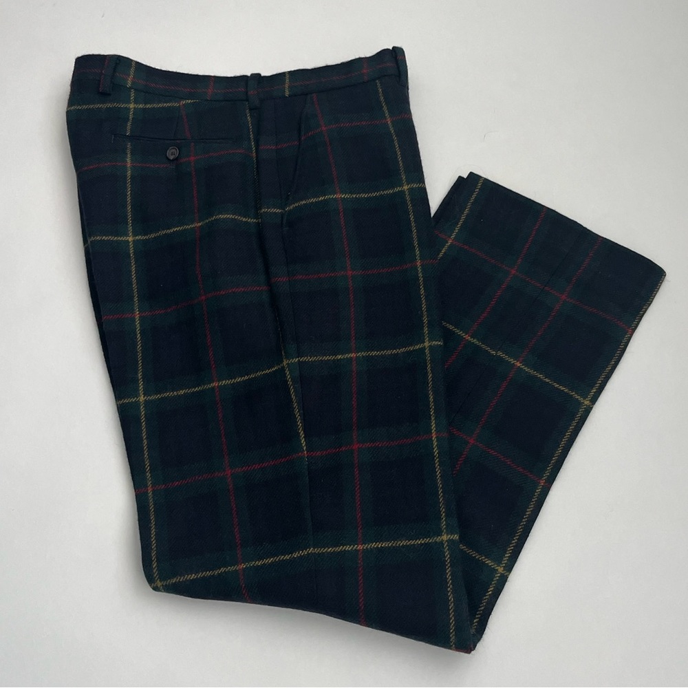 Ralph Lauren men’s holiday plaid wool trousers 34x32 slim fit